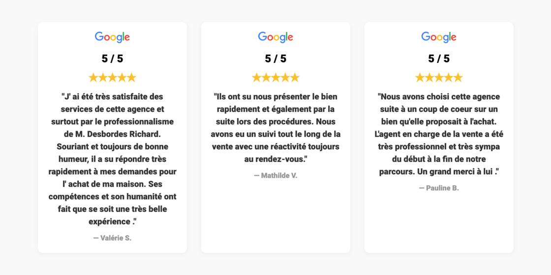 Capture avis clients Google